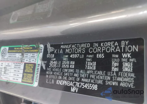 2019 Kia Sportage Ex from USA, damaged, VIN KNDPN3AC7K7545598